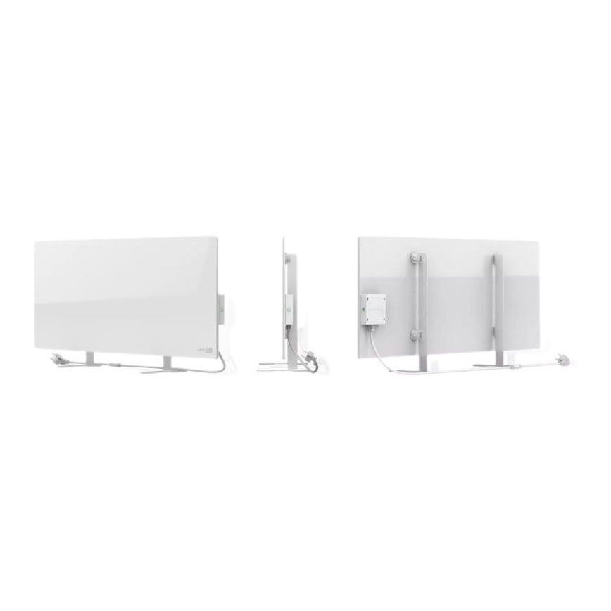 AENO - Smart electric infrared panel with LED display 700W timer/thermostat IP44 Wi-fi white
