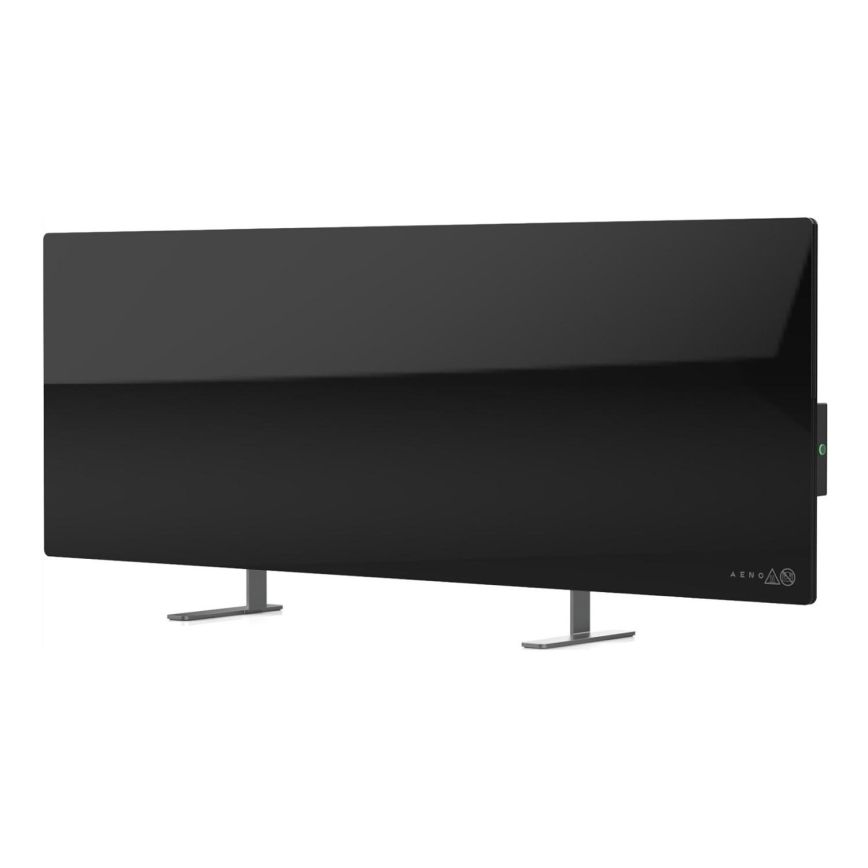 AENO - Smart electric infrared panel with LED display 700W timer/thermostat IP44 Wi-fi black