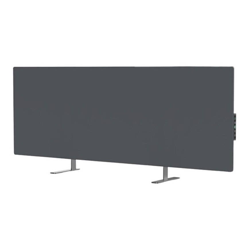 AENO - Smart electric infrared panel with LED display 700W timer/thermostat IP44 Wi-fi grey