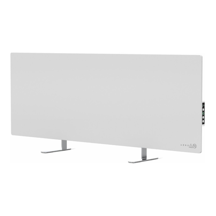 AENO - Smart electric infrared panel with LED display 700W timer/thermostat IP44 Wi-fi white