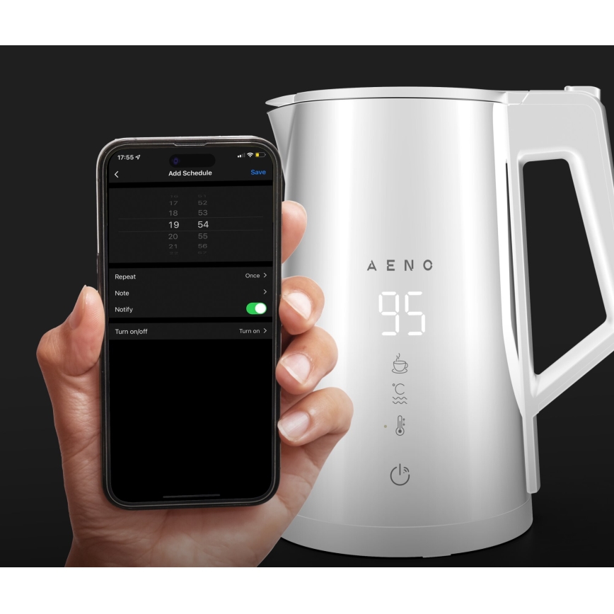 AENO - Smart kettle with LED display 1,7 l 2200W/230V white