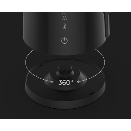 AENO - Smart rapid-boil electric kettle with LED display 1.7 L 2200W/230V Black