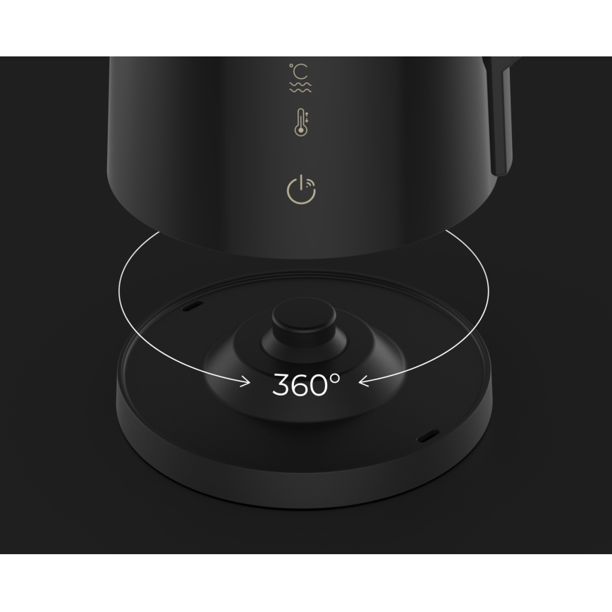 AENO - Smart rapid-boil electric kettle with LED display 1.7 L 2200W/230V Black