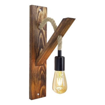 AHSAP Wall Light 1x E27/40W/230V, Pine/Walnut