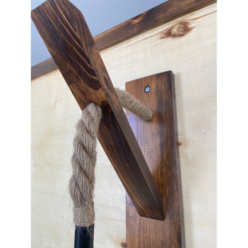 AHSAP Wall Light 1x E27/40W/230V, Pine/Walnut