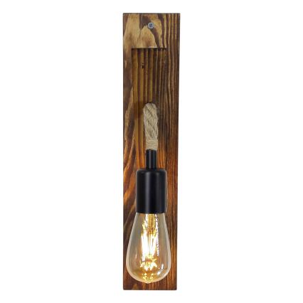 AHSAP Wall Light 1x E27/40W/230V, Pine/Walnut