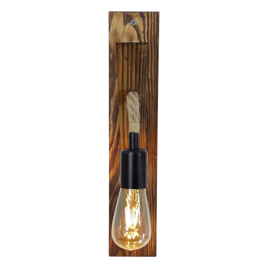 AHSAP Wall Light 1x E27/40W/230V, Pine/Walnut