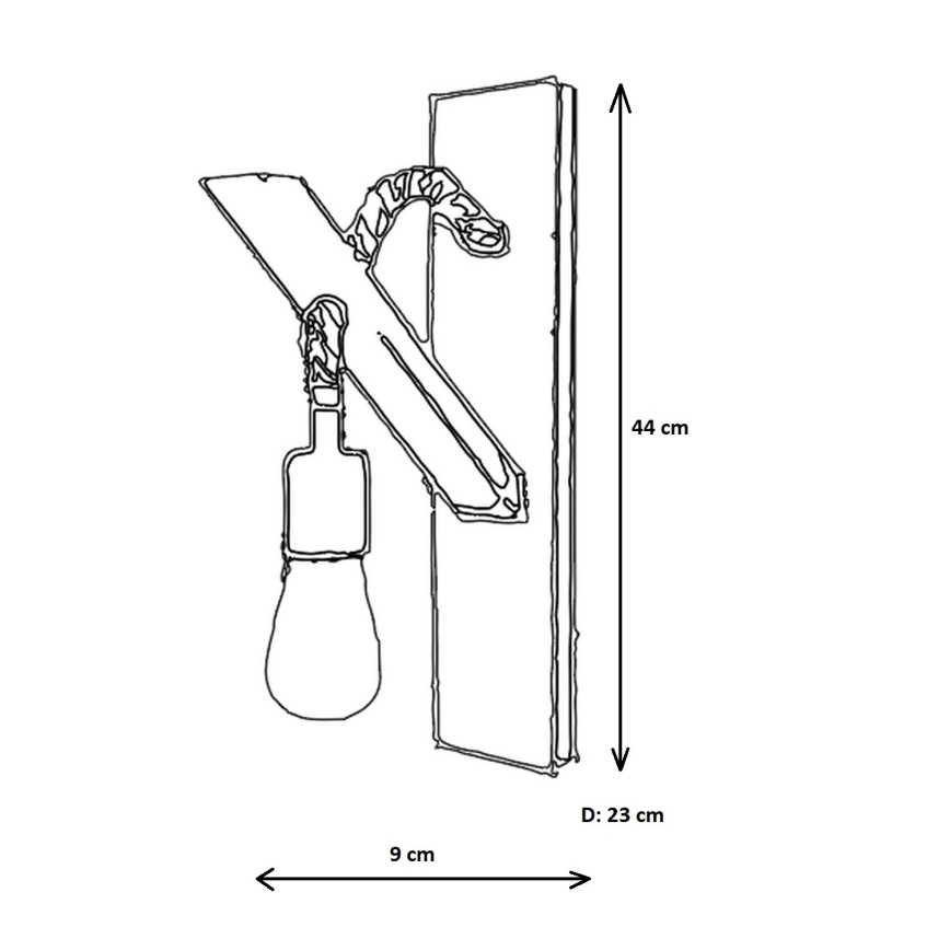 AHSAP Wall Light 1x E27/40W/230V, Pine/Walnut