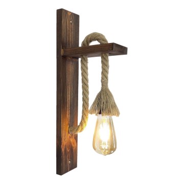AHSAP Wall Light 1xE27/40W/230V Pine/Walnut