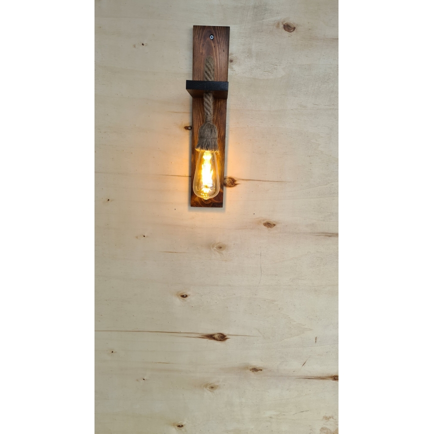 AHSAP Wall Light 1xE27/40W/230V Pine/Walnut