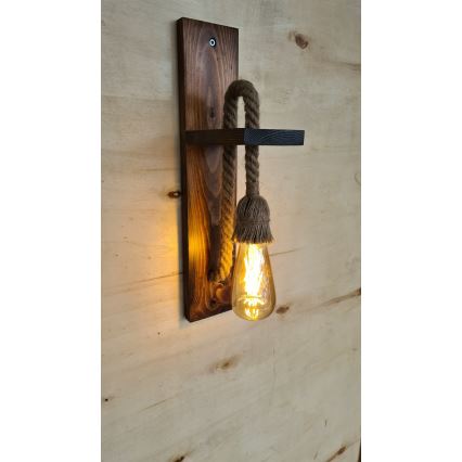 AHSAP Wall Light 1xE27/40W/230V Pine/Walnut