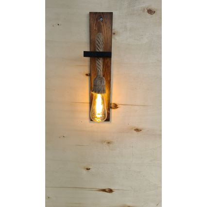 AHSAP Wall Light 1xE27/40W/230V Pine/Walnut