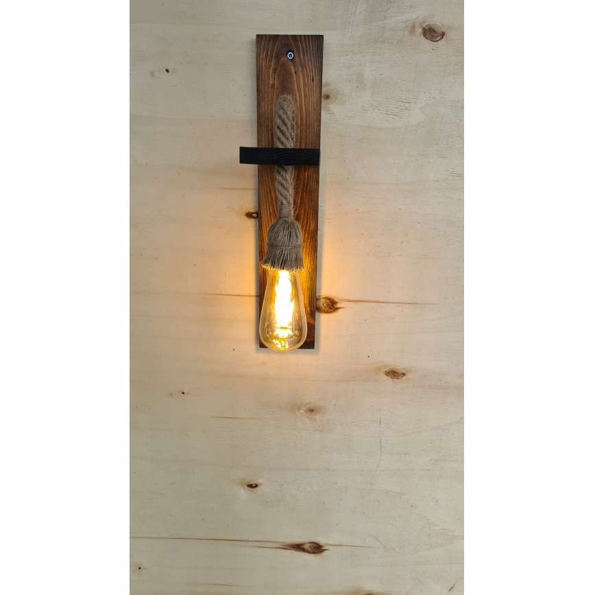 AHSAP Wall Light 1xE27/40W/230V Pine/Walnut
