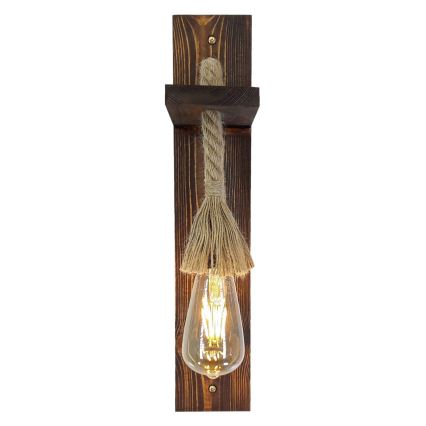 AHSAP Wall Light 1xE27/40W/230V Pine/Walnut