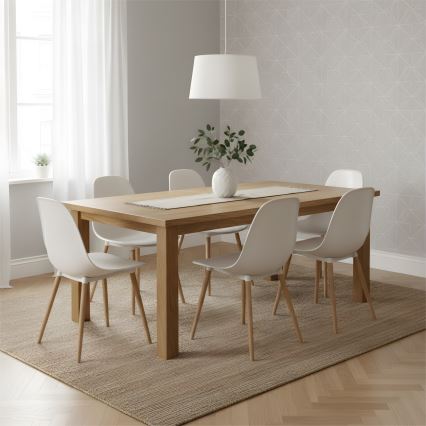 AIDA cable-hung pendant 1xE27/60W/230V Ø 35 cm oak/white