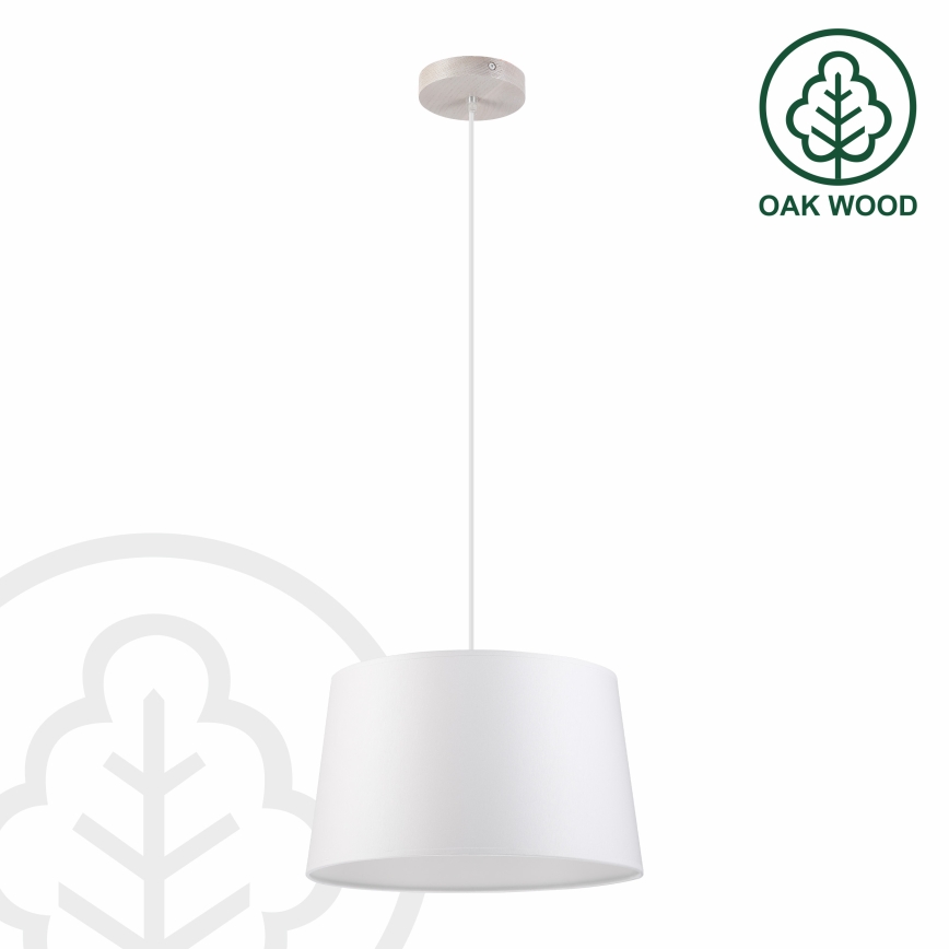 AIDA cable-hung pendant 1xE27/60W/230V Ø 35 cm oak/white