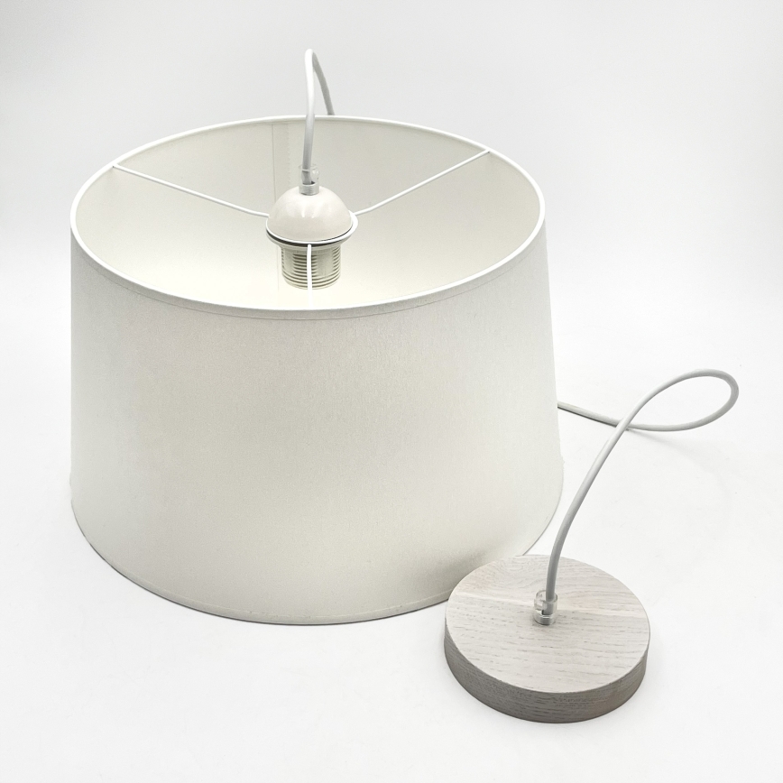 AIDA cable-hung pendant 1xE27/60W/230V Ø 35 cm oak/white