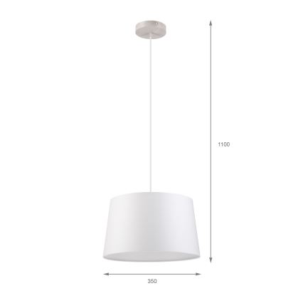 AIDA cable-hung pendant 1xE27/60W/230V Ø 35 cm oak/white
