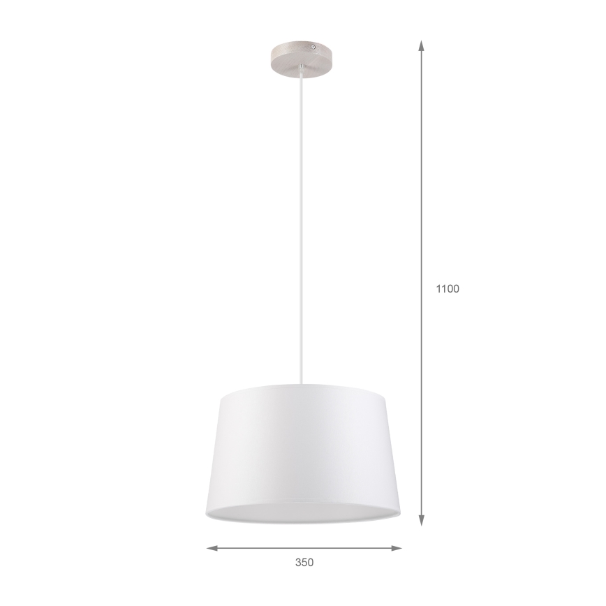 AIDA cable-hung pendant 1xE27/60W/230V Ø 35 cm oak/white