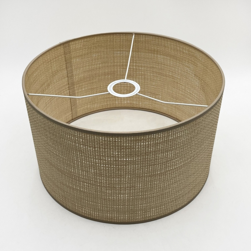 AIDA cable-hung pendant light 1x E27 (max. 15 W) / 230 V, Ø 35 cm — oak/raffia