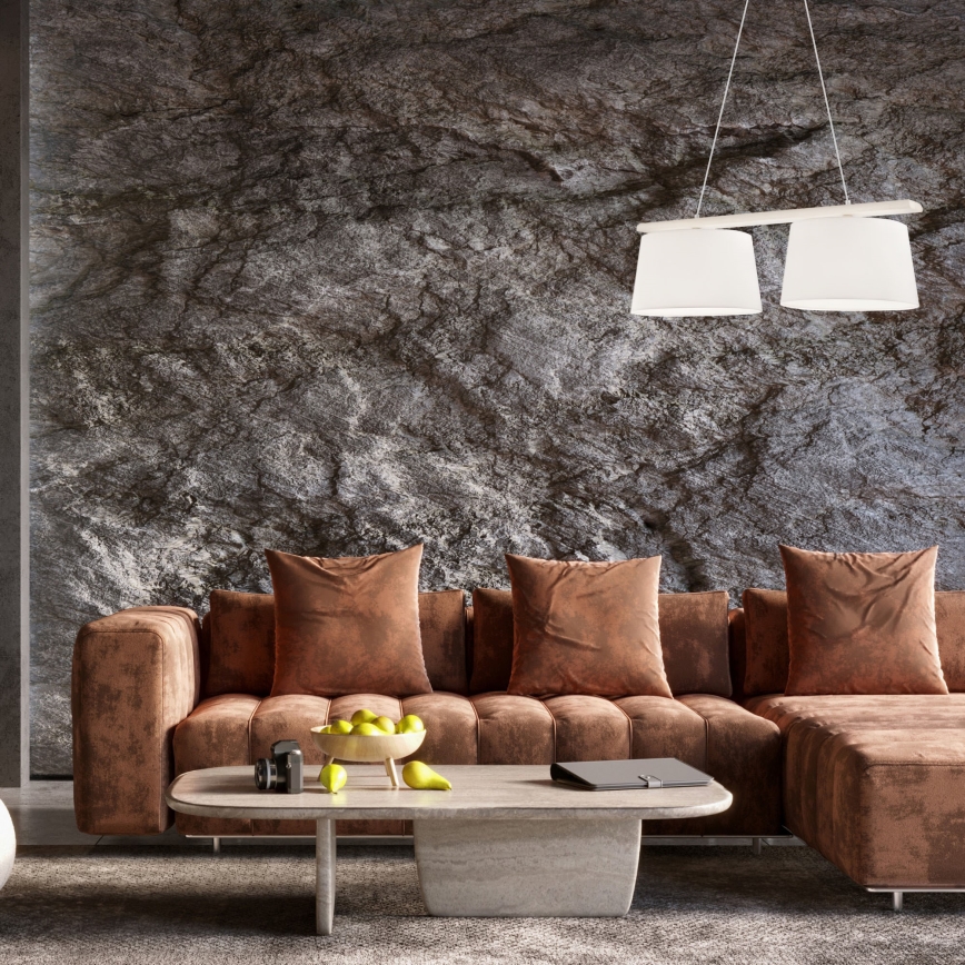 AIDA cable-hung pendant light 2x E27/60W/230V Ø 35 cm Oak/White