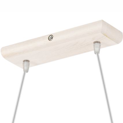 AIDA cable-hung pendant light 2x E27/60W/230V Ø 35 cm Oak/White