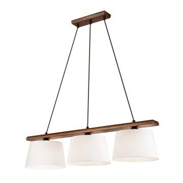 AIDA cable-hung pendant light 3xE27/60W/230V oak/walnut