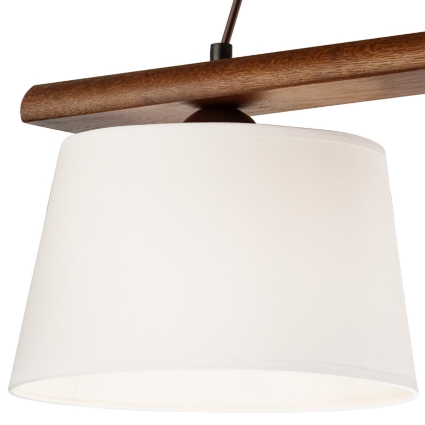 AIDA cable-hung pendant light 3xE27/60W/230V oak/walnut