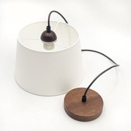 AIDA cable pendant 1xE27/60W/230V Ø 25 cm Oak/Walnut/White
