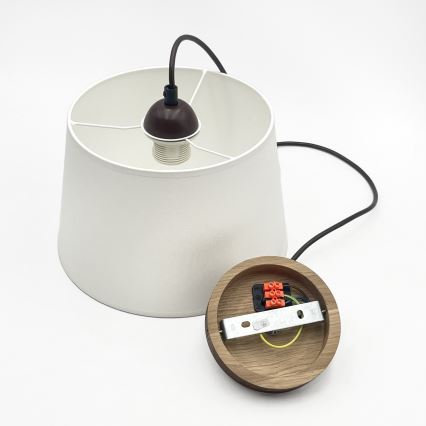 AIDA cable pendant 1xE27/60W/230V Ø 25 cm Oak/Walnut/White