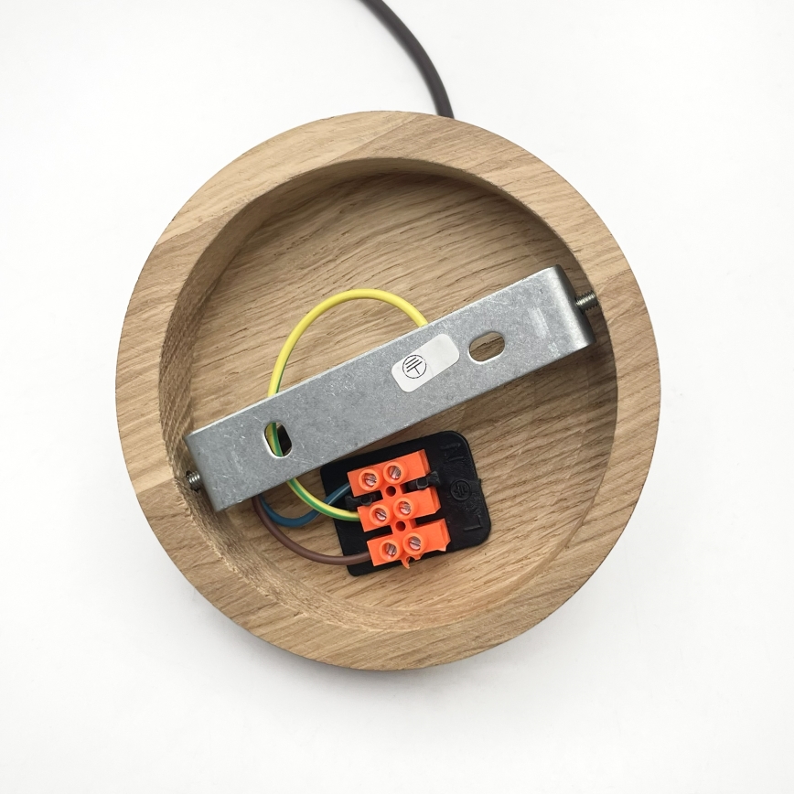 AIDA cable pendant 1xE27/60W/230V Ø 25 cm Oak/Walnut/White