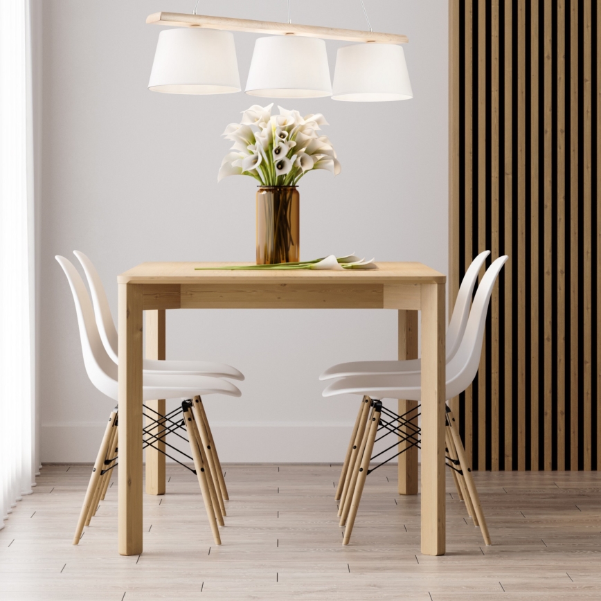 AIDA Cable Pendant 3xE27/60W/230V Ø 25 cm Oak/White