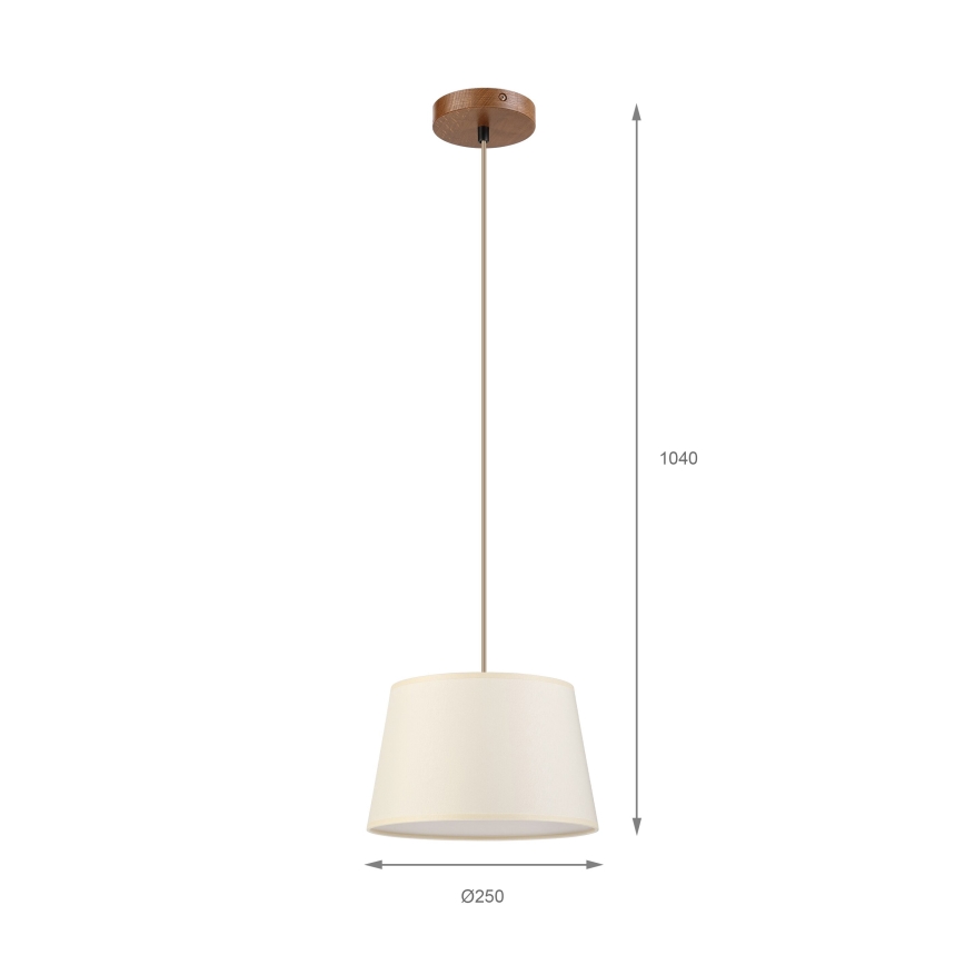 AIDA Cable Pendant Light 1xE27/15W/230V, Ø 25 cm, Oak/Cream