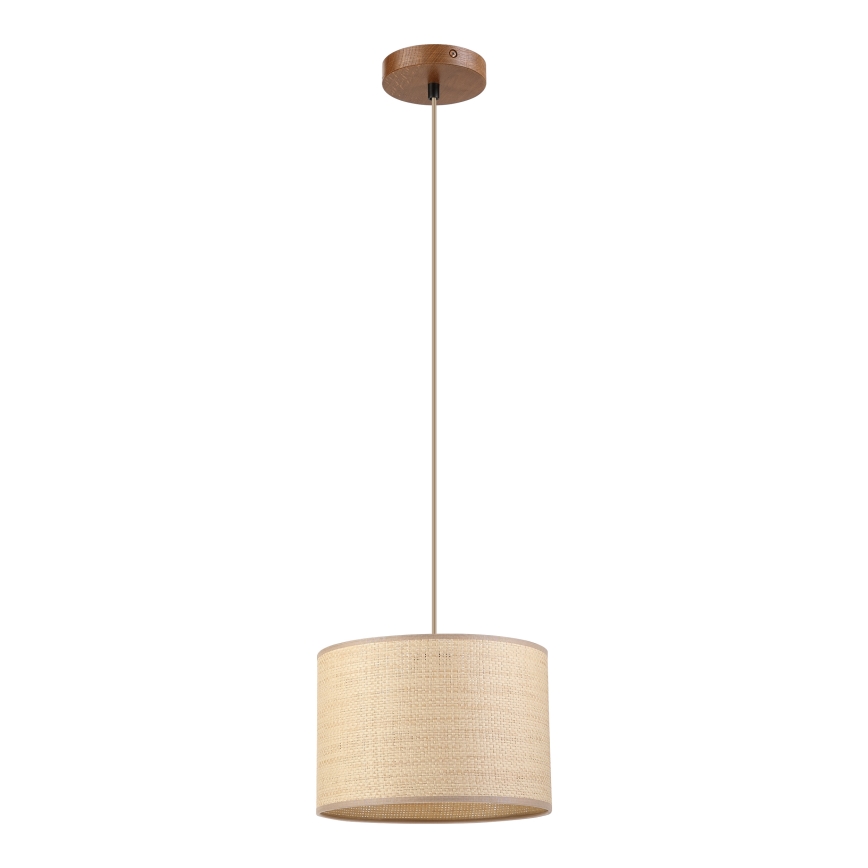 AIDA cable pendant light 1xE27/15W/230V Ø 25 cm oak/raffia