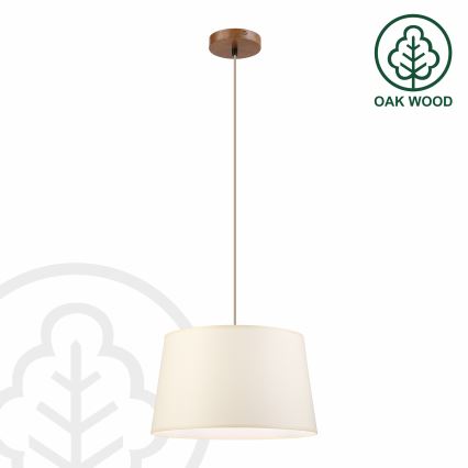 AIDA cable pendant light 1xE27/15W/230V, Ø 35 cm, oak/cream