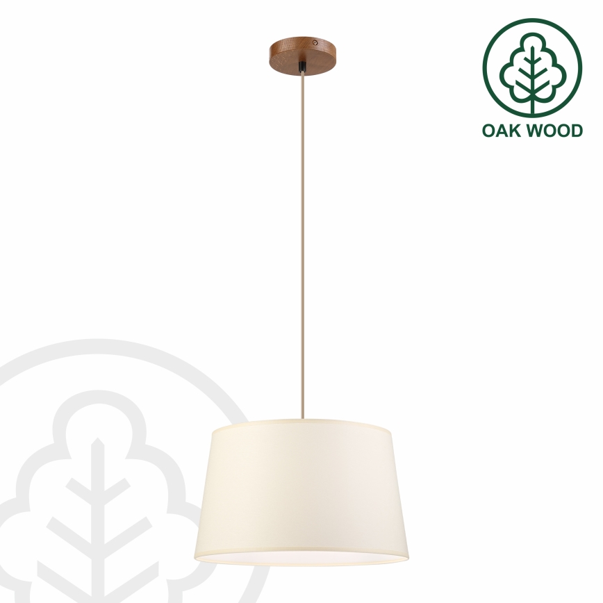 AIDA cable pendant light 1xE27/15W/230V, Ø 35 cm, oak/cream