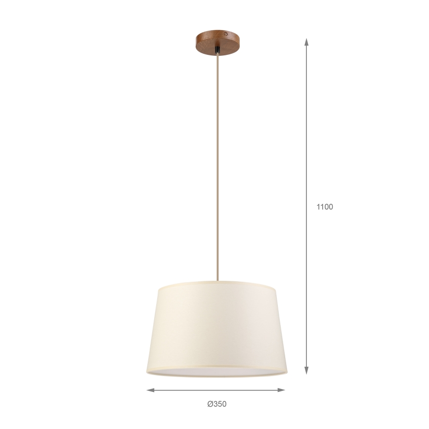 AIDA cable pendant light 1xE27/15W/230V, Ø 35 cm, oak/cream