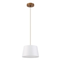 AIDA Cable Pendant Light 1xE27/60W/230V Ø 25 cm Oak/Brown/White