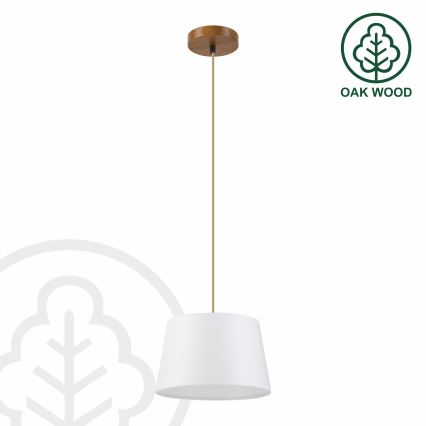 AIDA Cable Pendant Light 1xE27/60W/230V Ø 25 cm Oak/Brown/White
