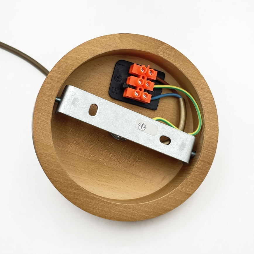 AIDA Cable Pendant Light 1xE27/60W/230V Ø 25 cm Oak/Brown/White