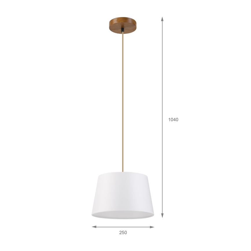 AIDA Cable Pendant Light 1xE27/60W/230V Ø 25 cm Oak/Brown/White