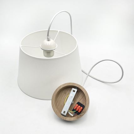 AIDA cable pendant light 1xE27/60W/230V Ø 25 cm oak/white