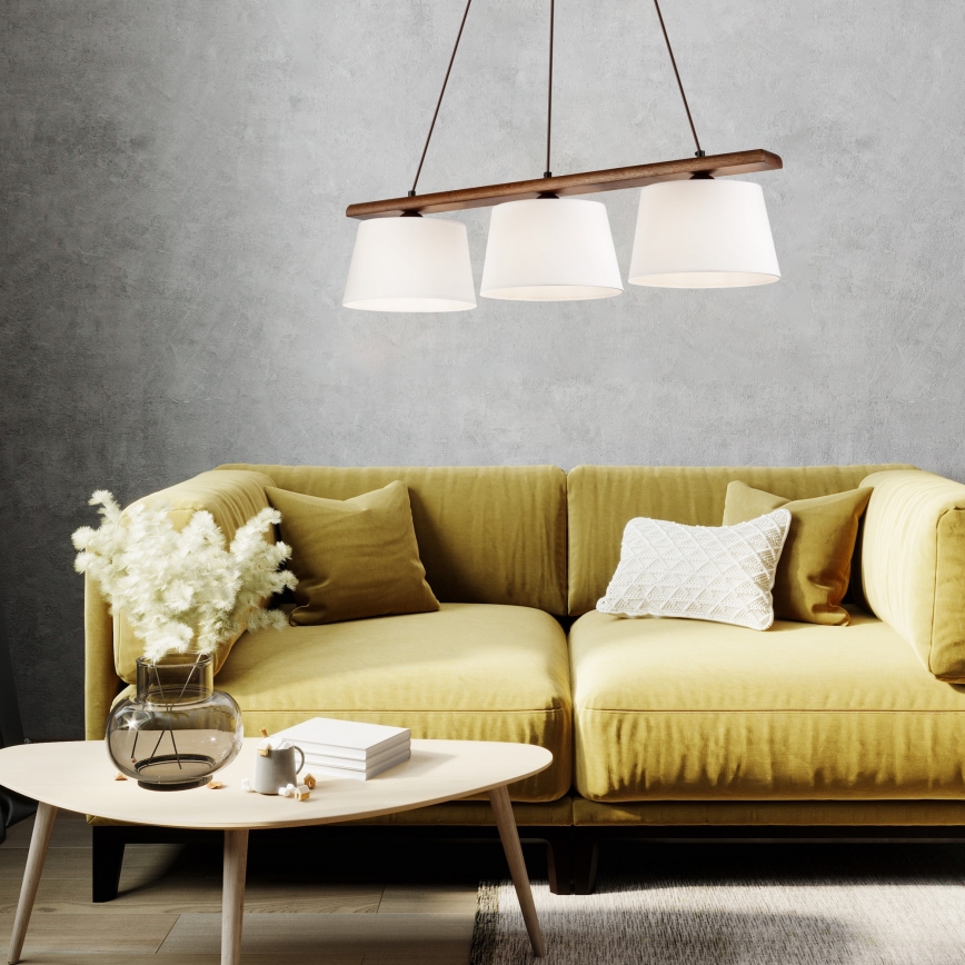 AIDA cable pendant light 3x E27/60W/230V Ø25 cm, oak/walnut