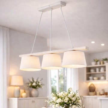 AIDA cable pendant light 3xE27/60W/230V Ø 25 cm oak/white