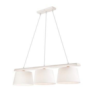 AIDA cable-suspended chandelier 3xE27/60W/230V, oak/white