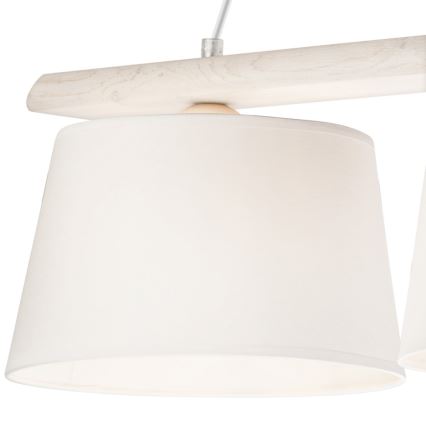 AIDA cable-suspended chandelier 3xE27/60W/230V, oak/white