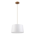 AIDA cable-suspended pendant light 1xE27/60W/230V Ø35 cm Oak/Brown/White