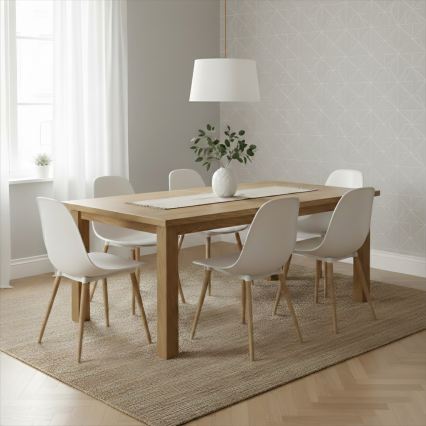 AIDA cable-suspended pendant light 1xE27/60W/230V Ø35 cm Oak/Brown/White