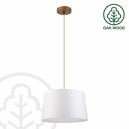 AIDA cable-suspended pendant light 1xE27/60W/230V Ø35 cm Oak/Brown/White