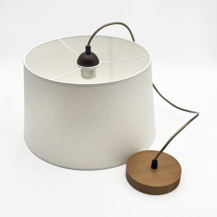 AIDA cable-suspended pendant light 1xE27/60W/230V Ø35 cm Oak/Brown/White